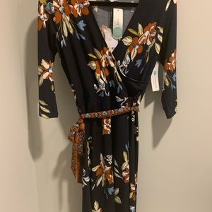 NWT Leota Reye Jersey Faux Wrap Dress M